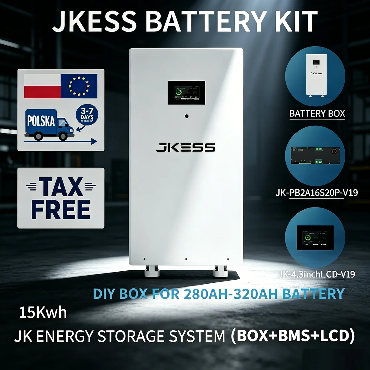 Battery Kit (With Caster) - official JKBMS product, Caster Battery Enclosure Kit