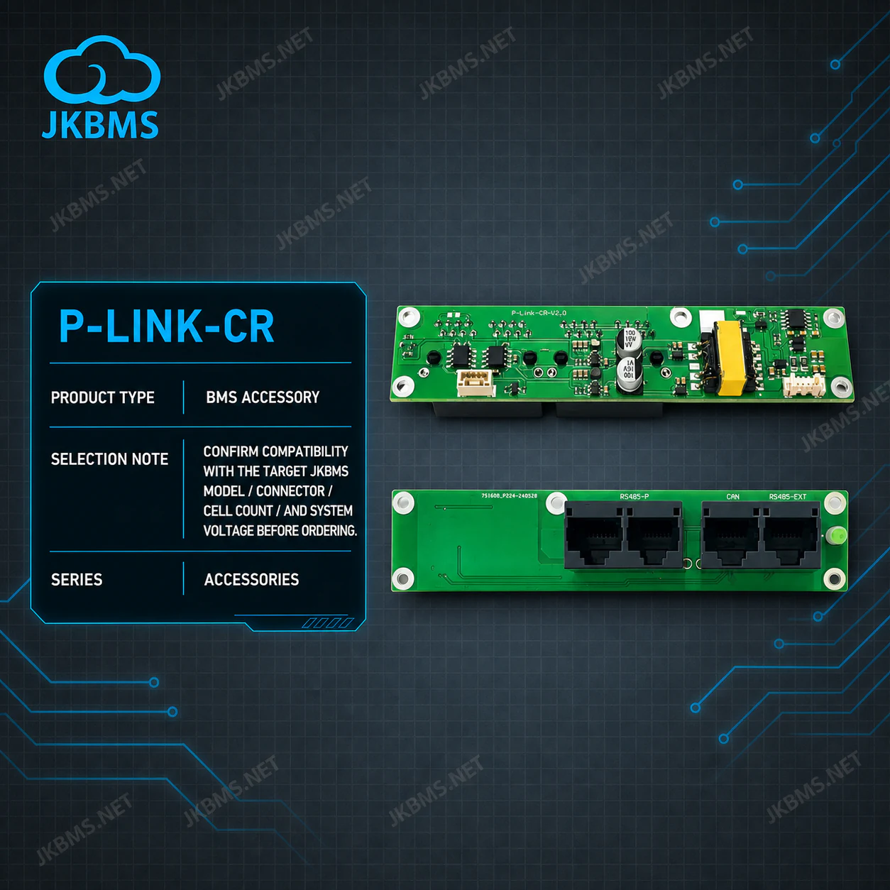 JIKONG P-Link-CR JKBMS Serial BMS RS485 Interface Board - official JKBMS product, JKBMS Accessories